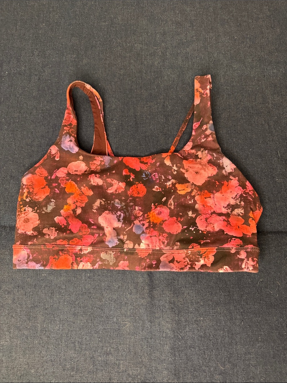 Athleta D-DD Exhale Sprouts Bra Purple Floral size Medium